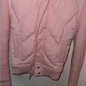 Morgan De Toi Pink puffer Quilted /wool sleeved Women's Jacket Vintage Y2K 2000s